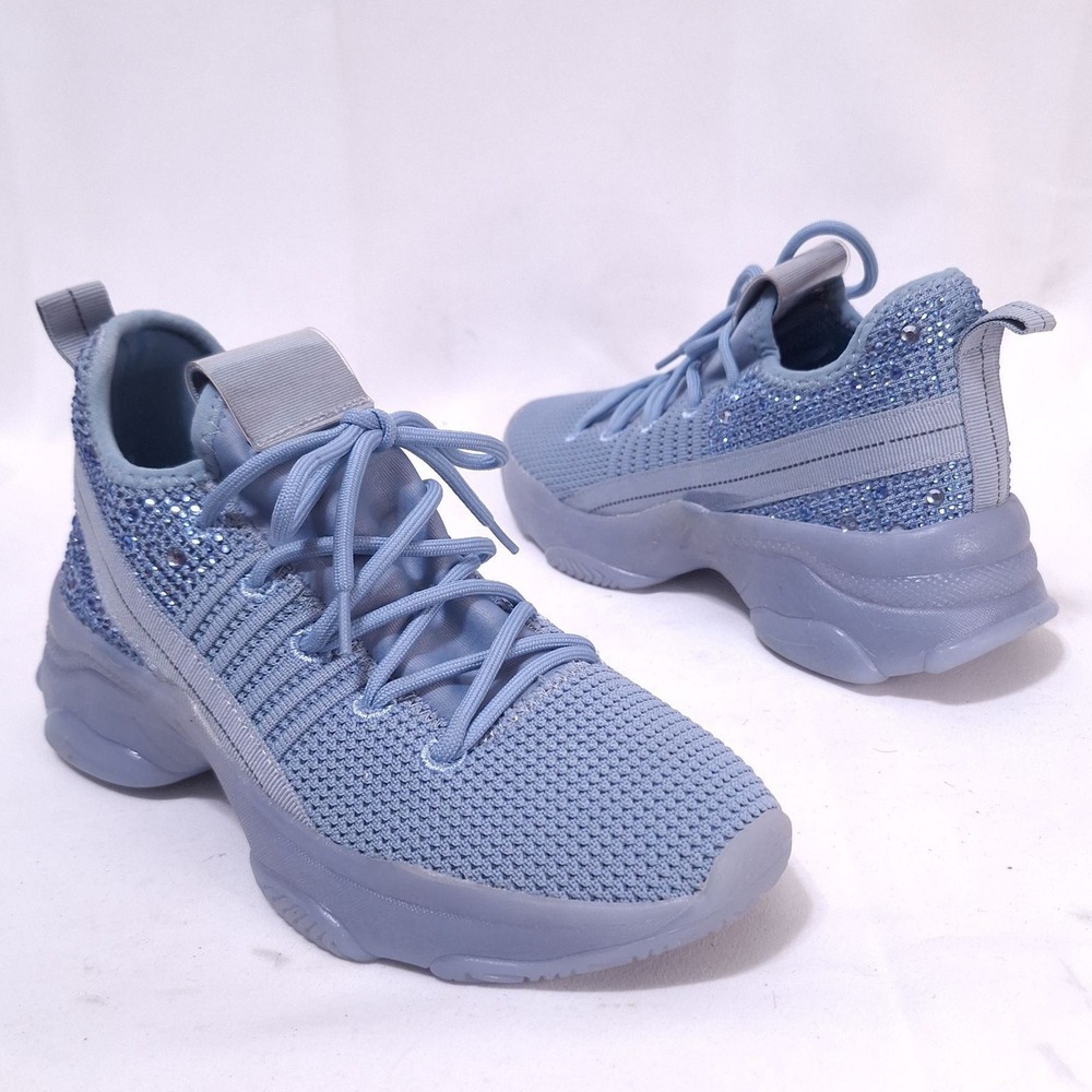 Madden Girl Shimmerr Rhinestone Chunky Platform Sneakers Womens‎ 6.5 Blue Y2K